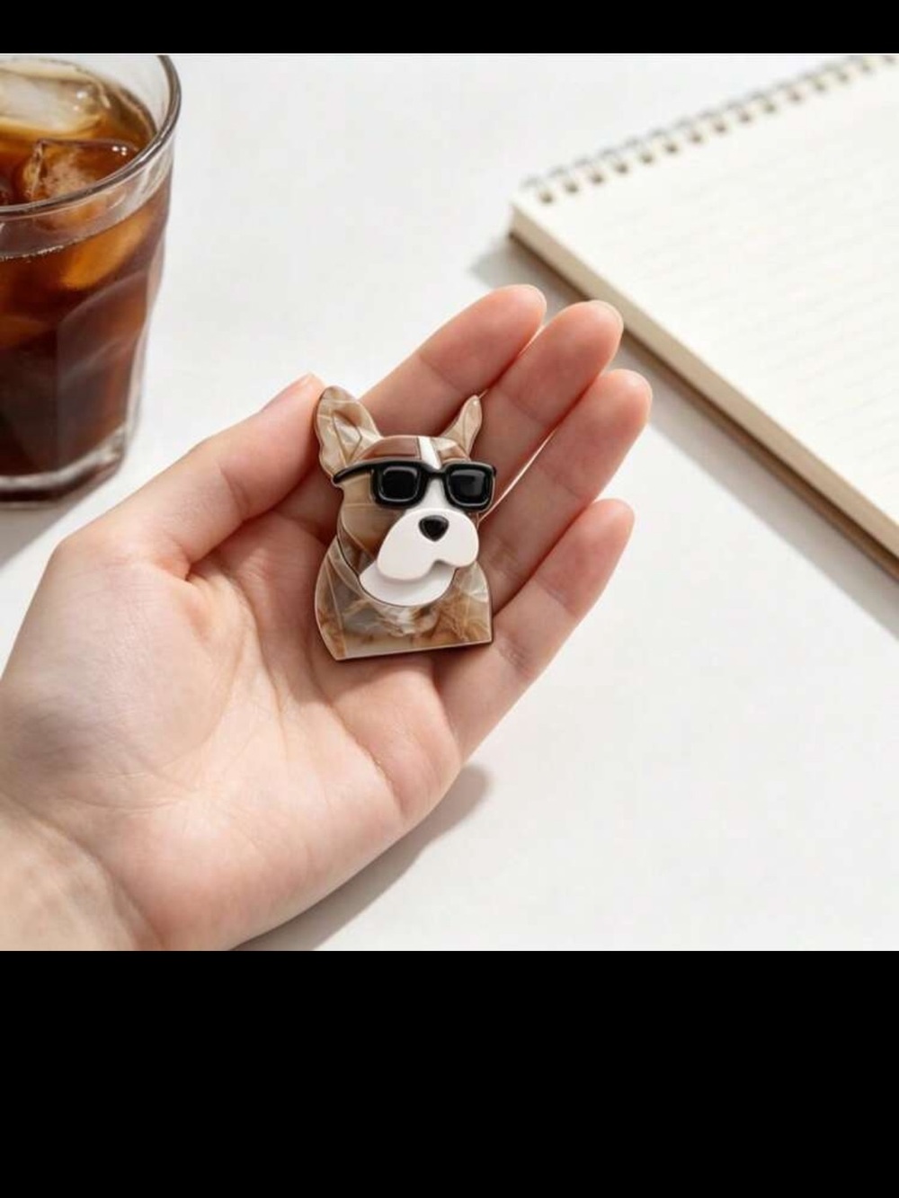 Marbled French bulldog brooch - Picture 3 of 3